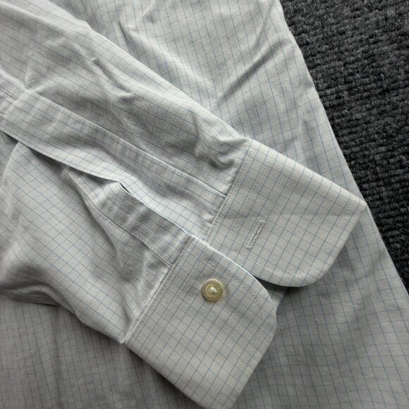 Brooks Brothers 18 38 Slim Cotton Blue Check Non-Iron Mens Long Sleeve Button Up - Picture 11 of 16